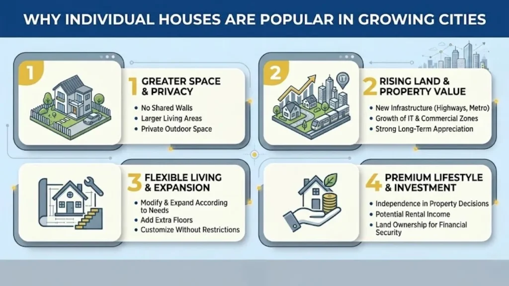 Why individual house are popular in growing cities