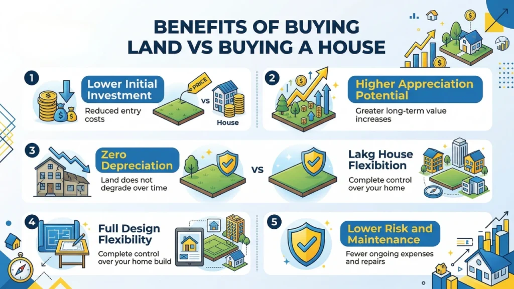 Benefits of Buying Land vs Buying a House