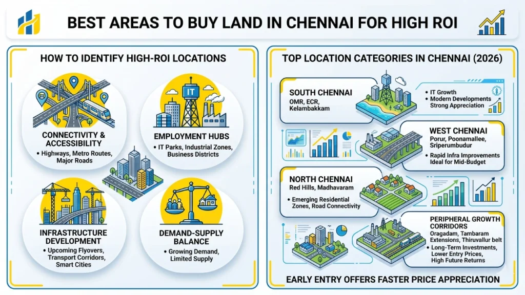 this image contains Best Areas to Buy Land in Chennai for High ROI