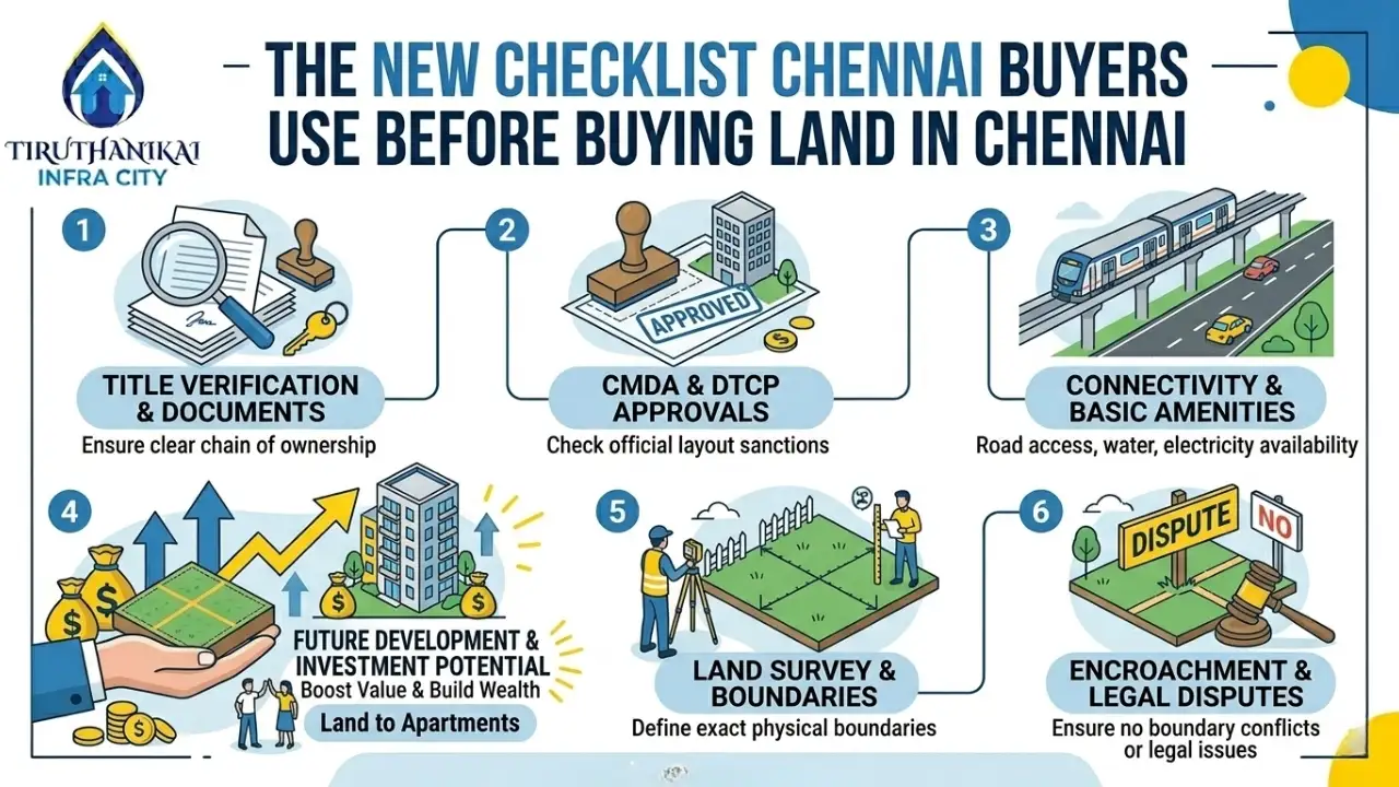 The New Checklist Chennai Buyers Use Before Buying Land in chennai