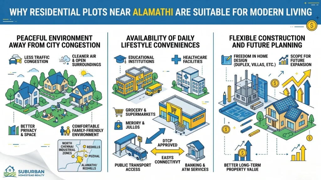 this image shoes that why residential plots near alamathi are suitable for modern living