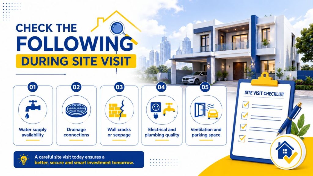 Check the following during site visits