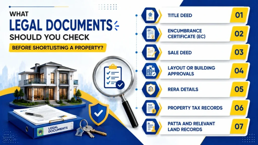 what legel documents should you check before shortlisting a property